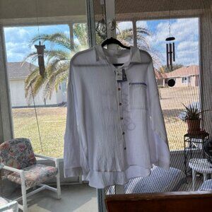 White Lightweight Button-Down Blouse - NWT